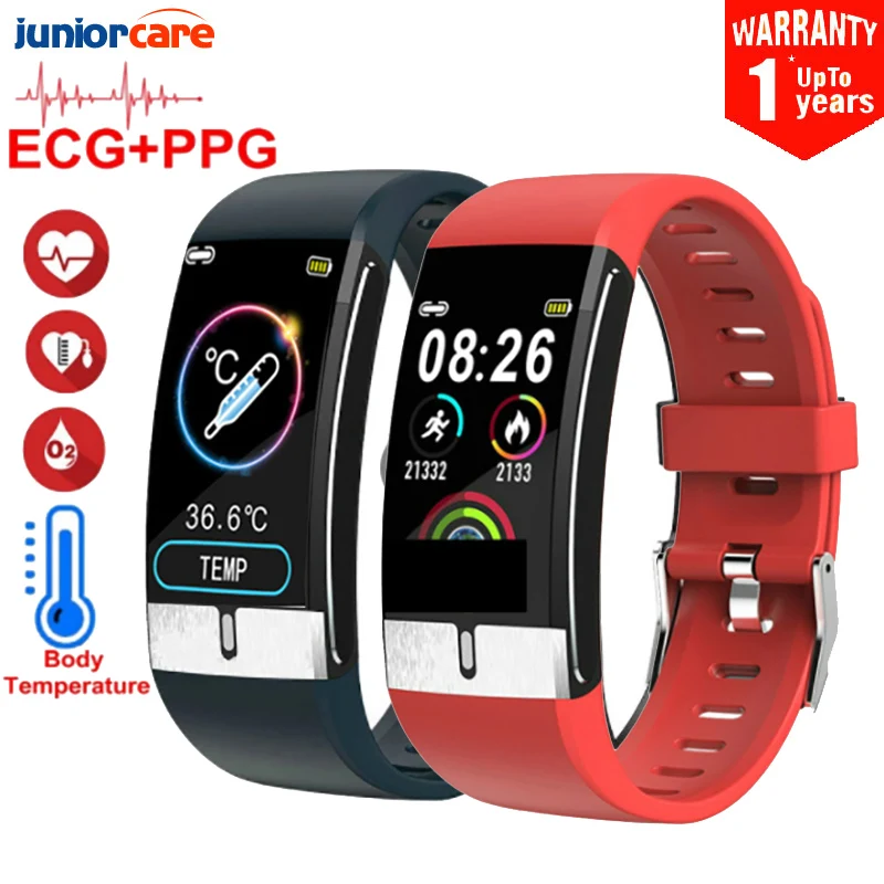 E66 Body Temperature ECG PPG Smart Bracelet Fitness Tracker Heart Rate Monitor Al Medical Diagnosis Watch VS T1 | Электроника
