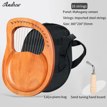 

2020 promotion solid mahogany wood lyre harp 16 strings