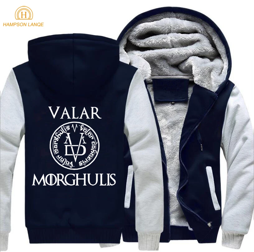 Мужская Толстая зимняя Флисовая теплая куртка Valar Morghulis, пальто, все мужские пальто, толстовка с капюшоном для игры престолов, спортивная одежда