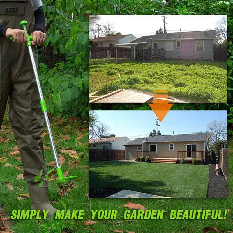 Claw Weeder Root Remover Outdoor Killer Tool Portable Garden Lawn Long Handled Aluminum Weed Puller Removable With Foot Pedal 6