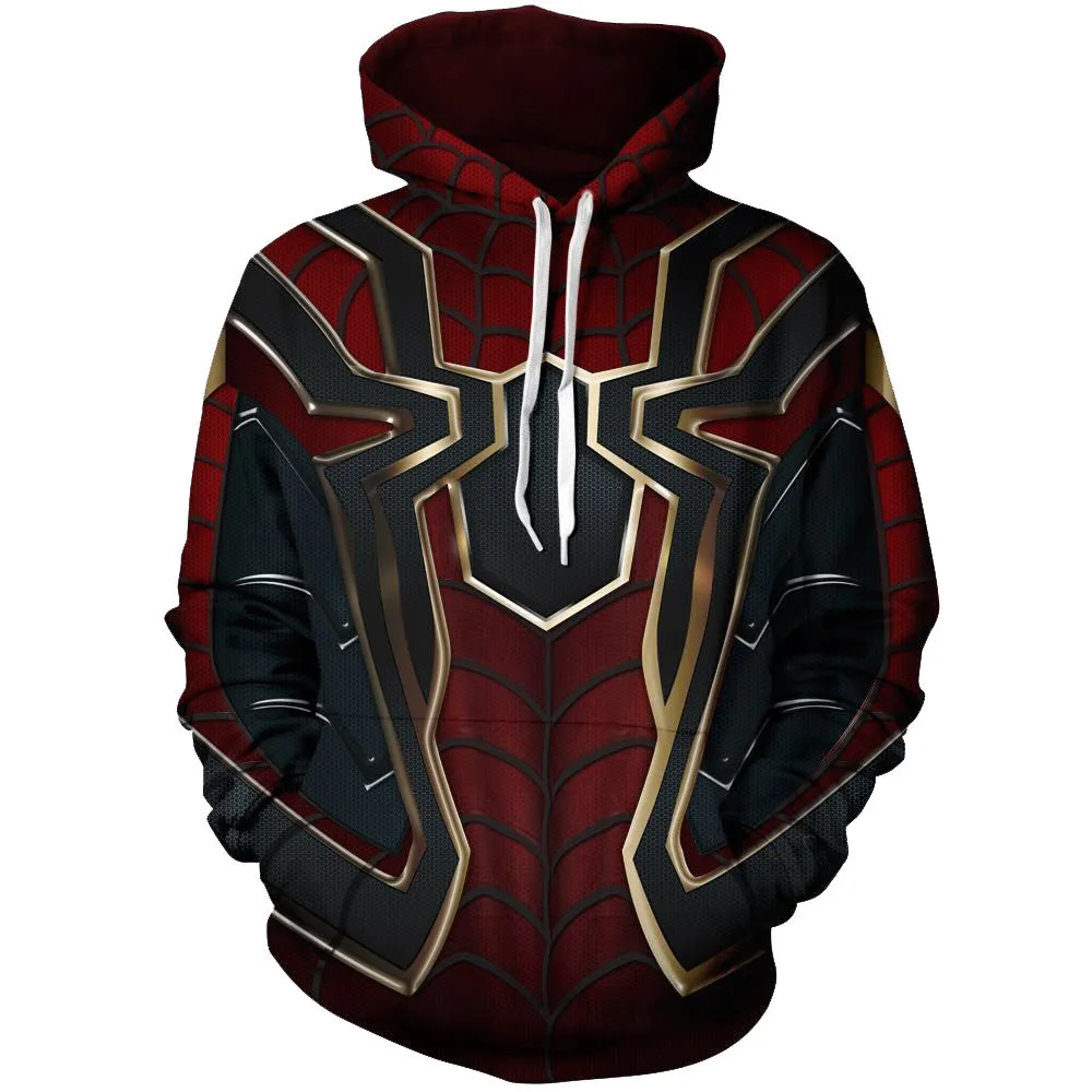 Spider Cosplay The Avengers Iron Man Thanos 3D Print Hoodie Sweater Jacket Top coat Adult men Sweatshirt Halloween Costume - Цвет: Бежевый