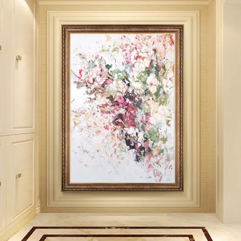 

Hand-painted Oil Paintings Extravagant Fantasy Light Vertical Version Of American Abstract Floral Decorative Painting Murals Han