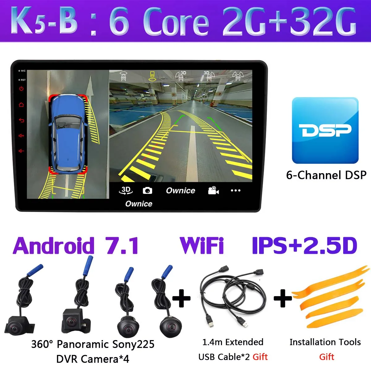 K5-B 1Din 360 ° Pano ram ic 8Core Android 9,0 4G ram+ 64G rom gps радио CarPlay SPDIF DSP Автомобильный плеер для Jeep Grand Cherokee 2008 - Цвет: K5-B