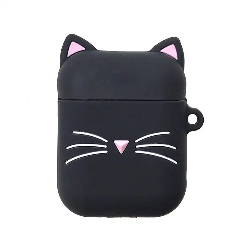 B 3D футболки с рисунками милого смайлика и Lucky Cat Сумочка для денег силиконовый чехол для Apple Airpods 1 2 Беспроводной наушники китайская живопись слов с крышкой - Цвет: B