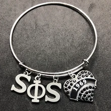 Модные Греческие Буквы S PHI S металлический кулон браслет Свинг PHI SWING society DIY провод браслет