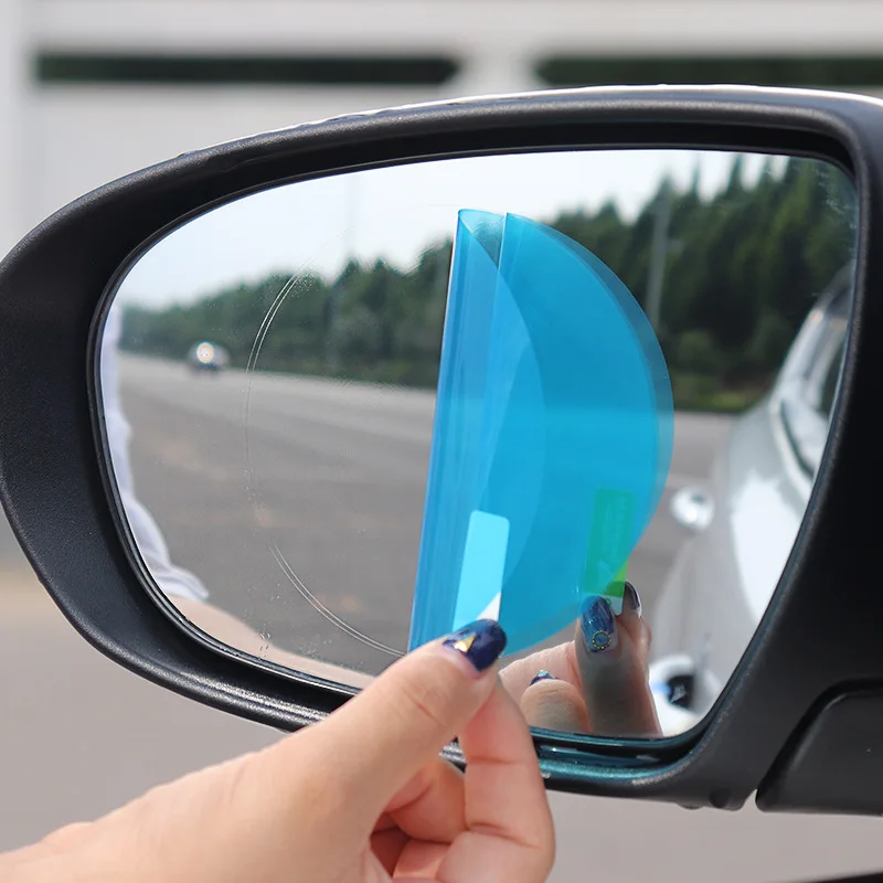 2pcs Car Rearview Mirror Film Waterproof Sticker Window Transparent