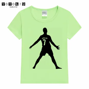 

Little Girl Boy Hot Ronaldo Football CR7 Print T-shirt Kid Children Managa Funny T Shirts Toddler Girl Pink Grey White Tops