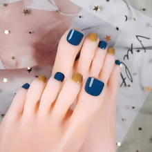Ногти для ногтей, накладные ногти, маникюр, готовая продукция, летний свежий синий японский стиль, желаемый, доступен с короткими студентами Nai