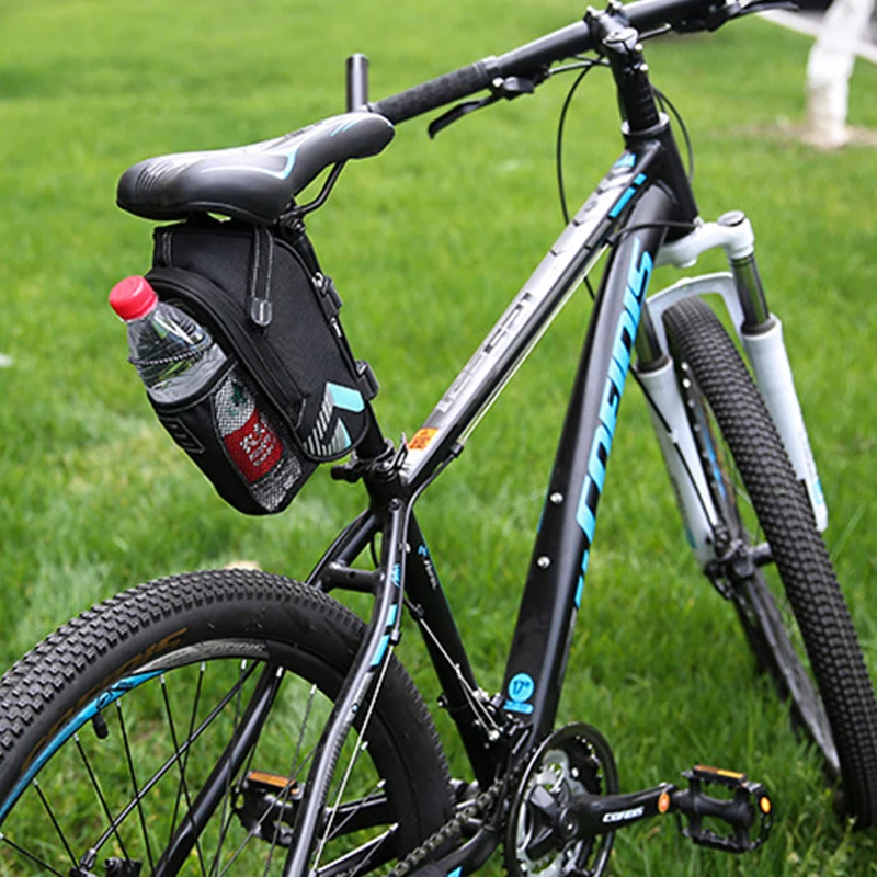 Details about   Bicycle Saddle Bag with Water Bottle Pocket Waterproof Bike Under Rear Seat Pack 