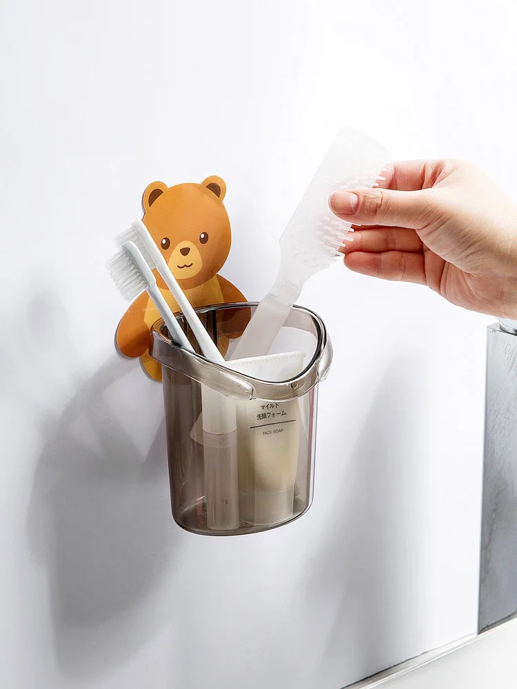 Bathroom Accessories Set Toothbrush Holder Toothpaste Storage Rack Wall Mount Toothbrush Cup Rack Stand For Child
