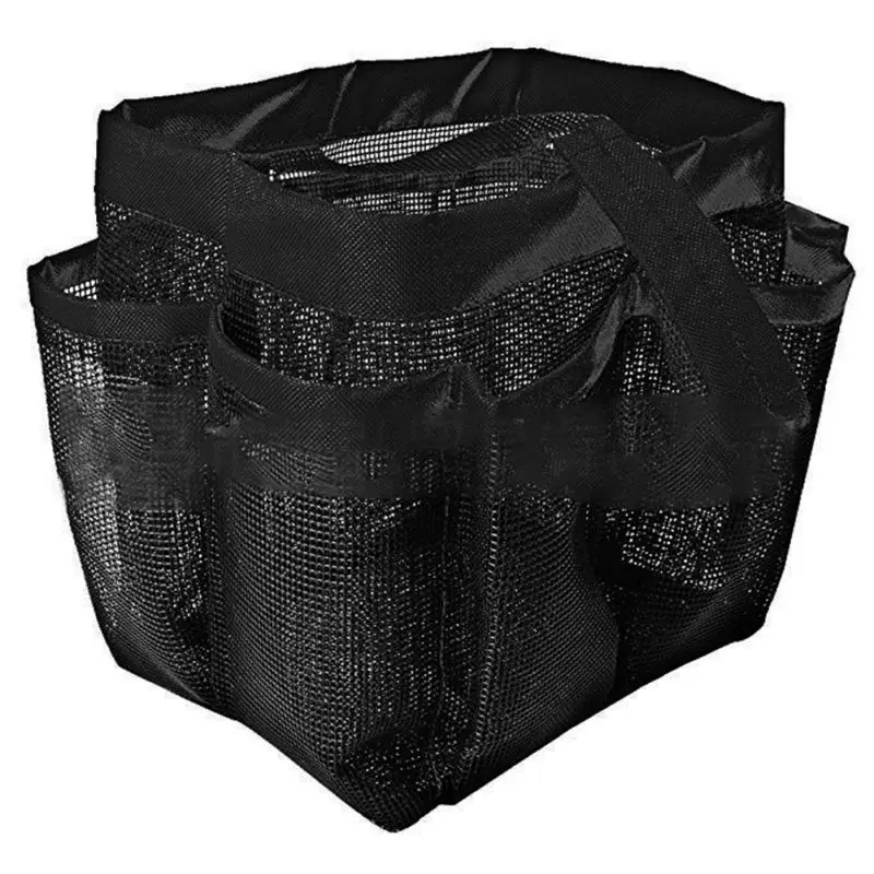 black Сумка-тоут для душа многофункциональная Сетчатая Сумка для плавания портативная дорожная сумка для хранения туалетных принадлежностей Складная Сумка-хранилище - Цвет: black