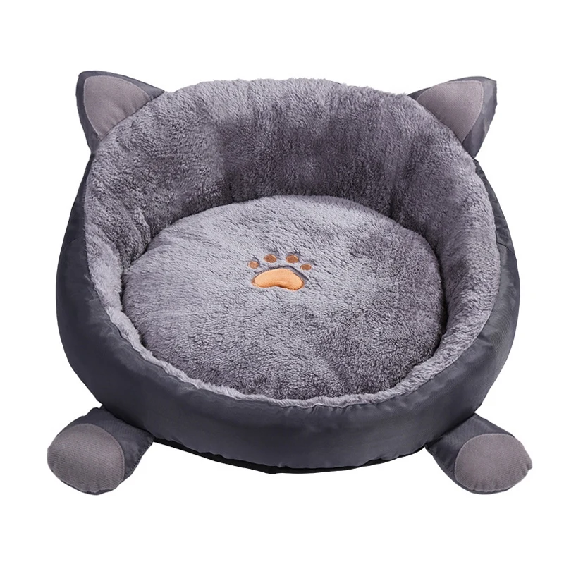 Кошка теплая кровать бархат Удобная Форма уха питомник для щенка Cama Gato Прекрасный мягкий Кот пещера дом для кошки