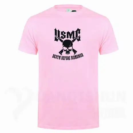 Usmc Marines Skull футболка с пистолетами художественный дизайн Мужская Футболка Высокое качество 16 цветов Чистый хлопок короткий рукав тройники уличная хип-хоп