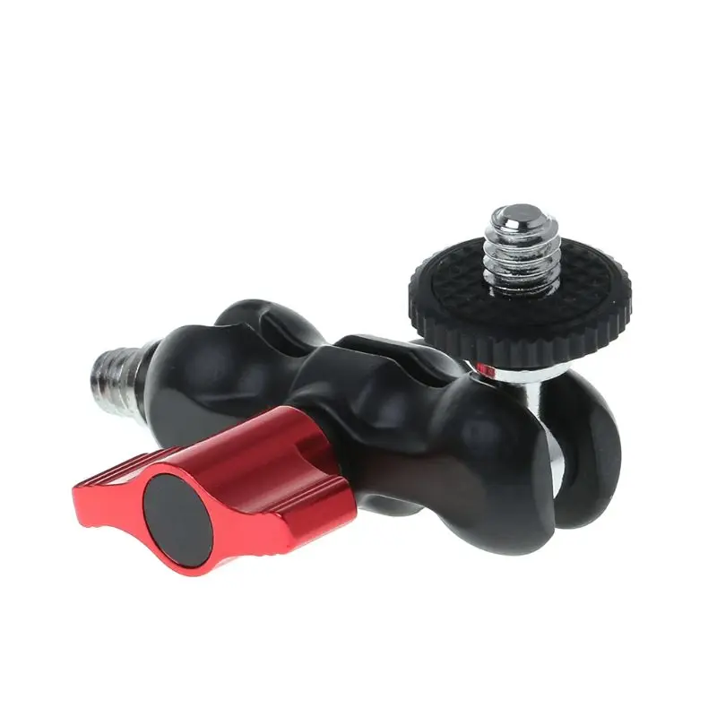 Double Ball Head Shoe Mount Adapter Magic Arm 1/4" Screw Portable GPS Phone LCD Monitor DV Video Light DSLR Camera camera tripod mini ball head tripod mount