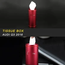 Автомобильный стиль, алюминиевая коробка для салфеток, бумажный контейнер для салфеток, чехол, аксессуары для интерьера, для Audi Q3 8U