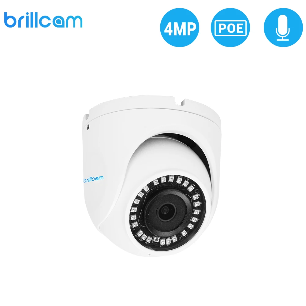 IP камера Brillcam 4 МП HD POE с объективом 2 8 мм встроенным микрофоном и защитой класса