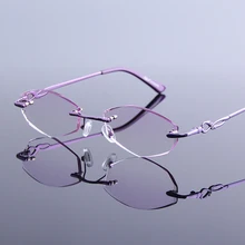 Женские очки для чтения с алмазной огранкой, антибликовое покрытие, очки для пресбиопии, защита от излучения, металлические очки без оправы