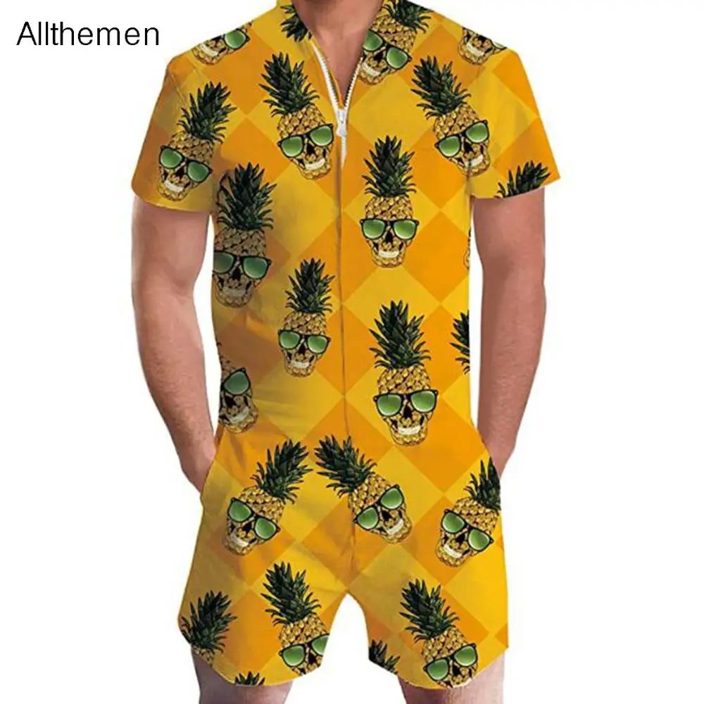 Модные мужские комбинезоны Allthemen гавайский мужской слитный комбинезон с 3D