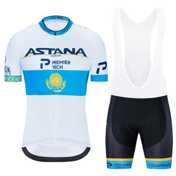 

2020 ASTANA Cycling Clothing Bike jersey Quick Dry Mens Bicycle clothing summer team Cycling Jersey 19D Gel bike shorts set
