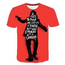 Размера плюс XXL-5XL Cool "," Джокер " Новая летняя футболка почему так серьезно Harajuku футболка круглый вырез горловины с оборками повседневные футболки Homme De Marque