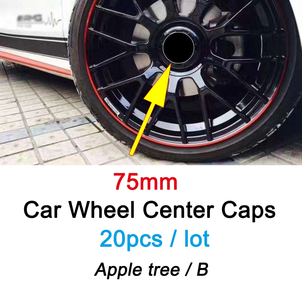 20 шт. 75 мм черные и серебряные разнообразные чехлы для Mercedes Benz AMG Apple Tree BRABUS B