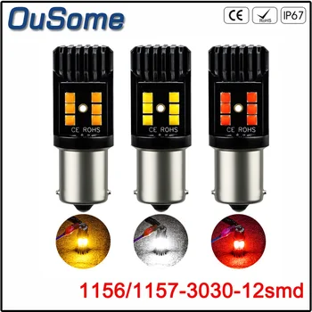 

1156 BA15S 1157 BAY15D P21W BA15D 12Led 3030 Car Led Turn Parking Signal Lights Brake Tail Lamps Auto Rear Reverse Bulbs DC 12V