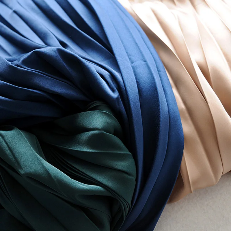 AGong Повседневная однотонная шелковая текстурированная юбка, женская модная свободная плиссированная юбка, женские элегантные юбки до середины икры, женские юбки JR