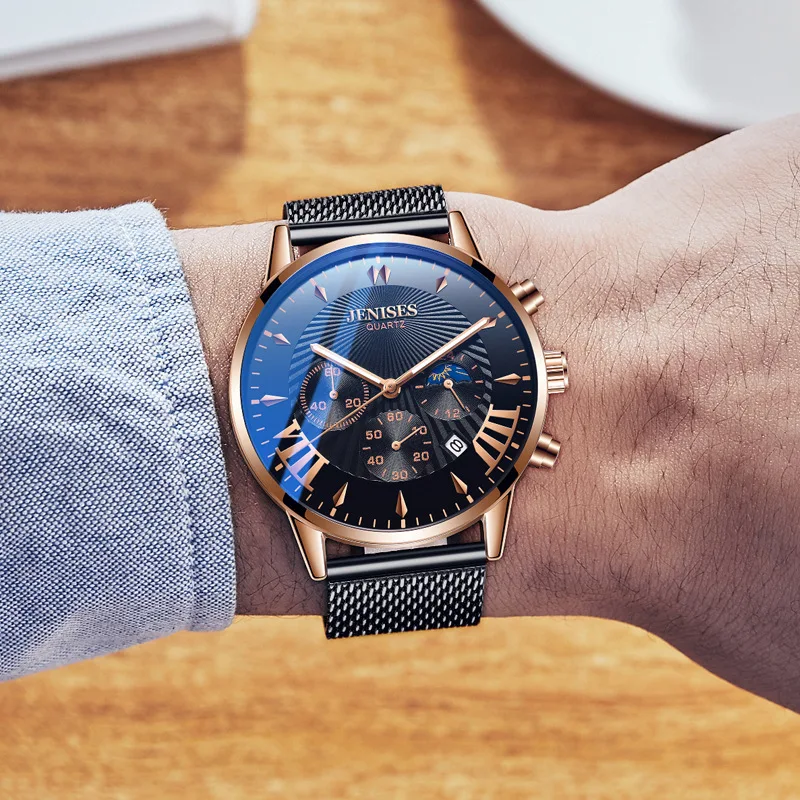 

JENISES the new concept of full automatic quartz movement fashion han edition men watch waterproof students