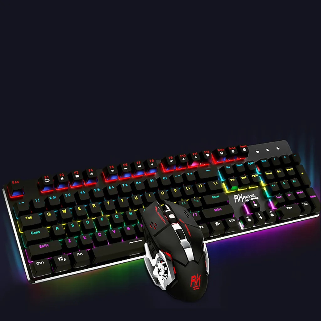 104 Keys Backlight Games Mechanical Wireless Keyboard With + 3600DPI Mouse Mice Silent Gaming Mouse Set For PC Laptop Office