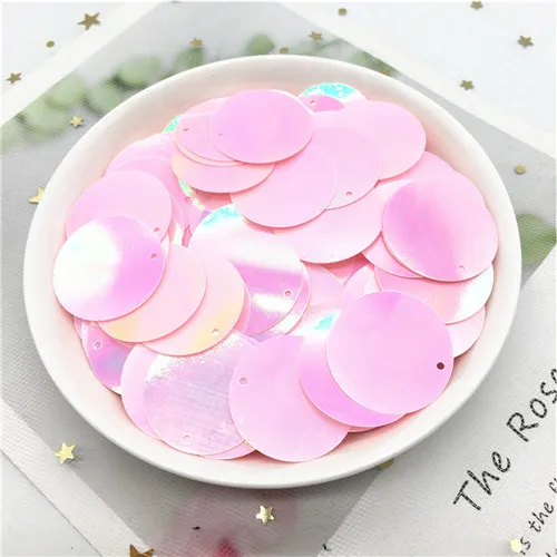 AB pink 105 шт 25 мм красочные большие размеры круглый край отверстия свободные блестки для детей танцевальная одежда украшение пайетки для поделок 20 г - Цвет: AB pink