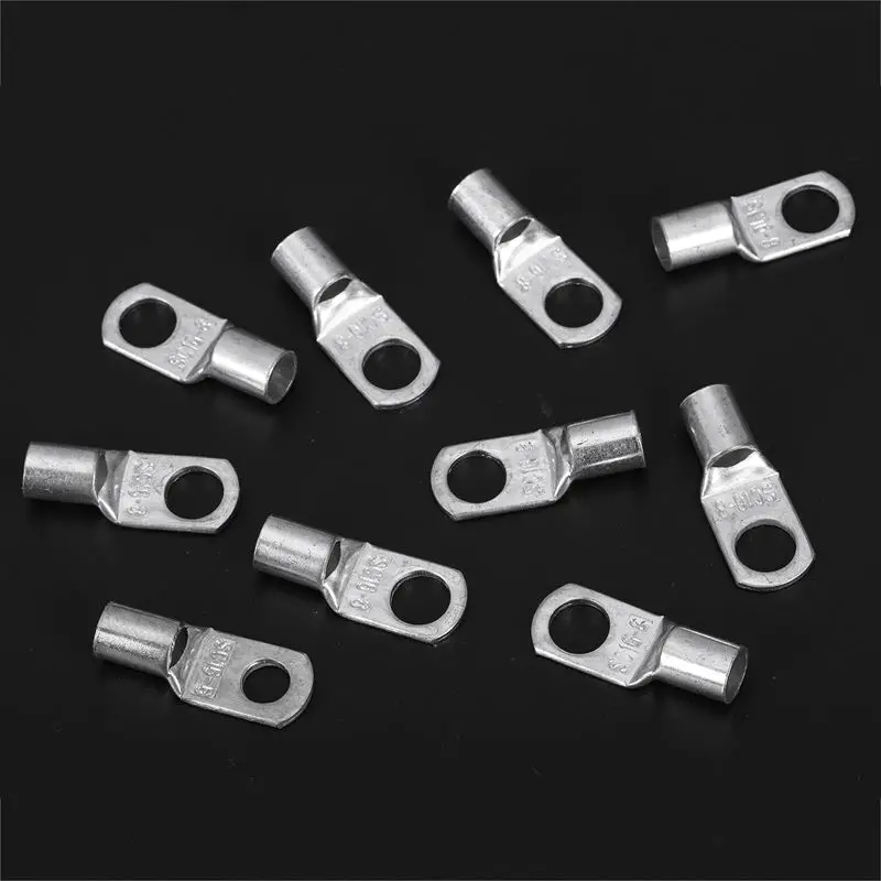 10 pcs Copper Tube 16Mm X 8Mm Lug Battery Starter Cable Welding Crimp Terminal Ring