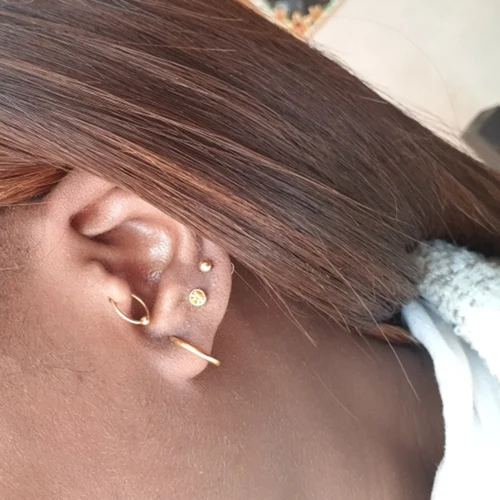 2 개/갑/팩 외과 스테인레스 스틸 와이어 얇은 링 귀 고리 피어싱 코 링 루프 귀 Tragus Cartilalge 귀걸이 바디 쥬얼리 6