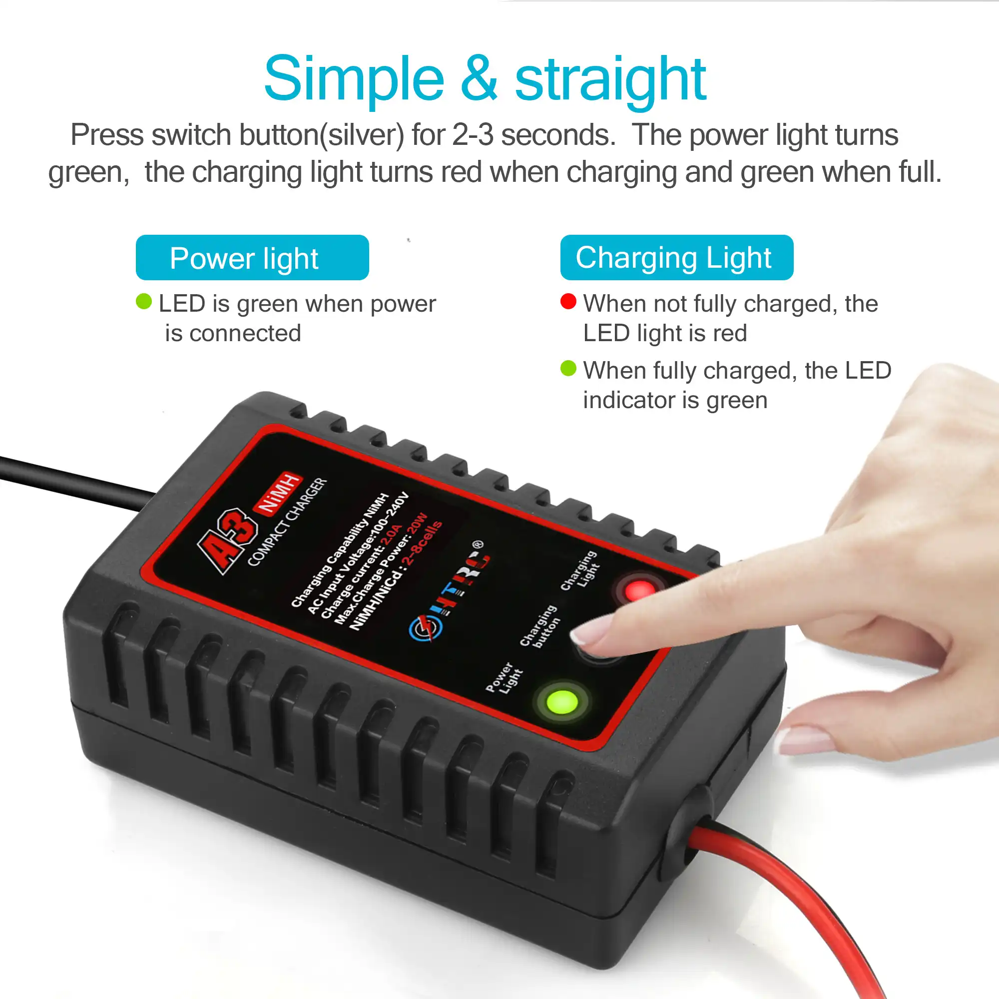 Htrc A3 20w Pact Charger With Tamiya Plug Rc Charger For Rc Car Boat 2 8s Nimh Nicd Battery Charger Rc Car Battery Charger Rc Car Chargertamiya Battery Charger Aliexpress