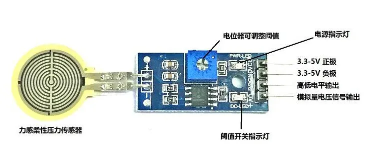 

In stock!!! Flexible thin film pressure sensor Signal transduction module sensor Free Shipping