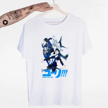 

YURI! On ICE Katsuki Yuri Victor Nikiforo Yuri Plisetsky T-shirt O-Neck Short Sleeves Summer Casual Fashion Unisex Men And Women