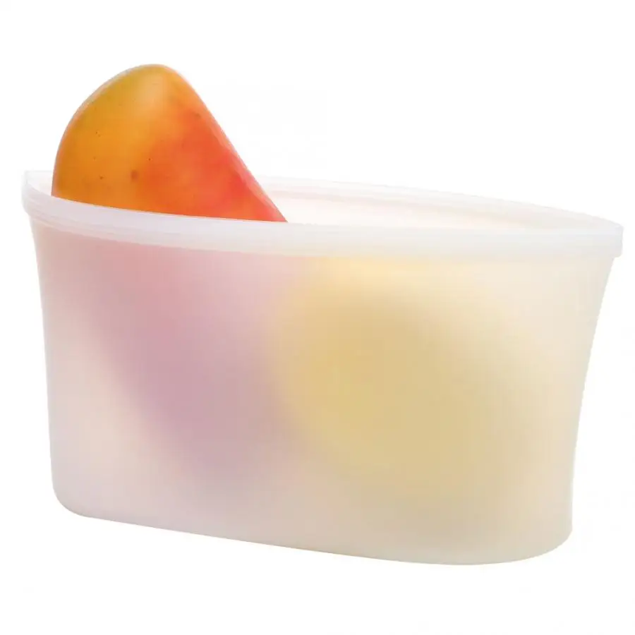 3Pcs Reusable Silicone Storage Bag Food Storage Containers Silicone Food Storage Bags Stand Up Zip Shut Bag Cup Fresh Bag