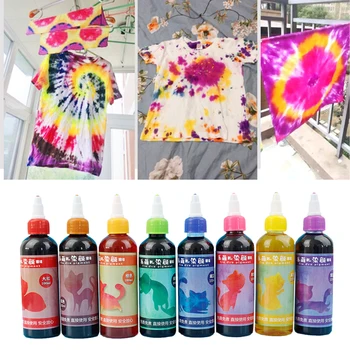 

DIY Clothing Tie Dye Kit Colorful Decorating Pigment Non Toxic Accessories Art Fabric Spiral Permanent Craft Textile Paints