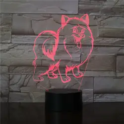 Папильон Собака Щенок RGB 3D светодиодный настольный лампа, ночник лампа usb настольная лампа дистанционного Управление домашний