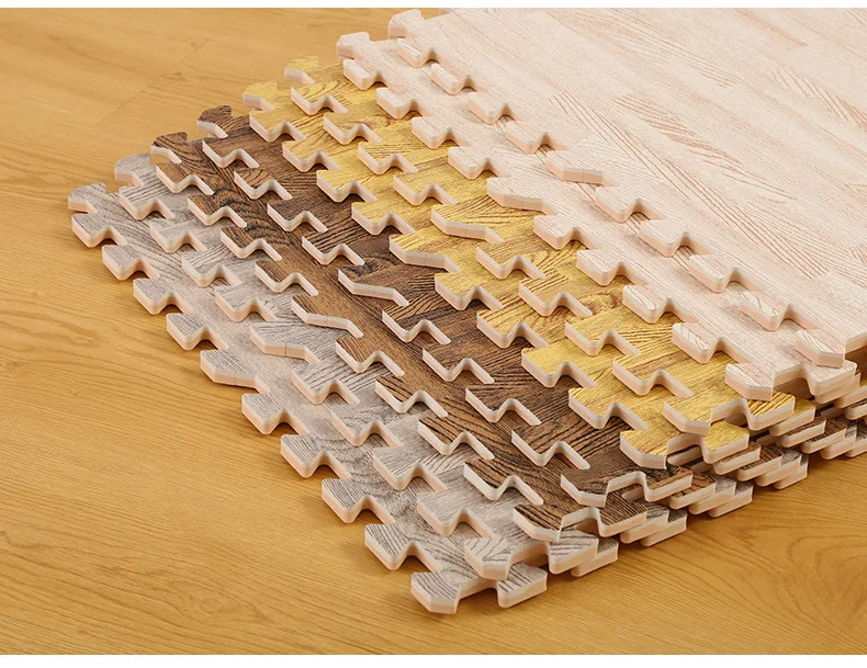 Newest Wood Grain Puzzle Mat Baby Foam Play Splicing Bedroom Thicken Soft Modern Floor Kids Rug Living Room Crawling Carpet 1pc 4