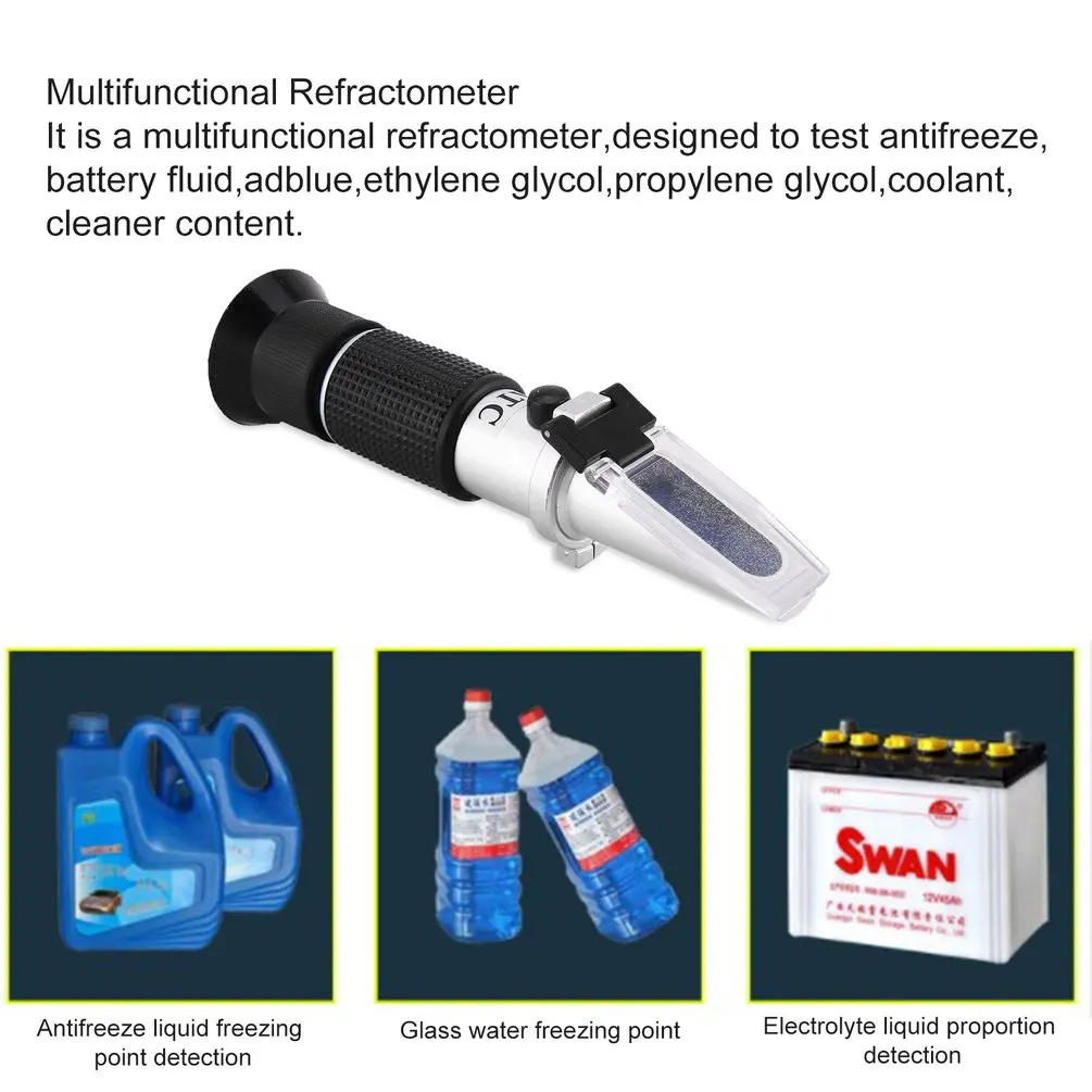 

Handheld Refractometer Adblue Ethylene Glycol Antifreeze Battery Fluid Content Coolant Cleaner Meter ATC Measuring Tester Hot