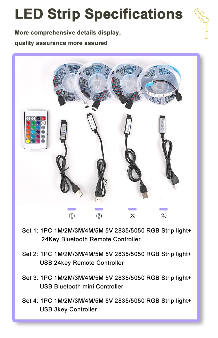 LED Strip Light USB Bluetooth RGB 5050 2835 5V  Flexible Lamp Tape Ribbon TV Desktop Screen BackLight Diode Night Fairy Light