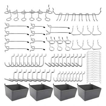 

80 Piece Pegboard Hooks Assortment with Pegboard Bins, Peg Locks, for Organizing Various Tools for Kitchen Craft Room