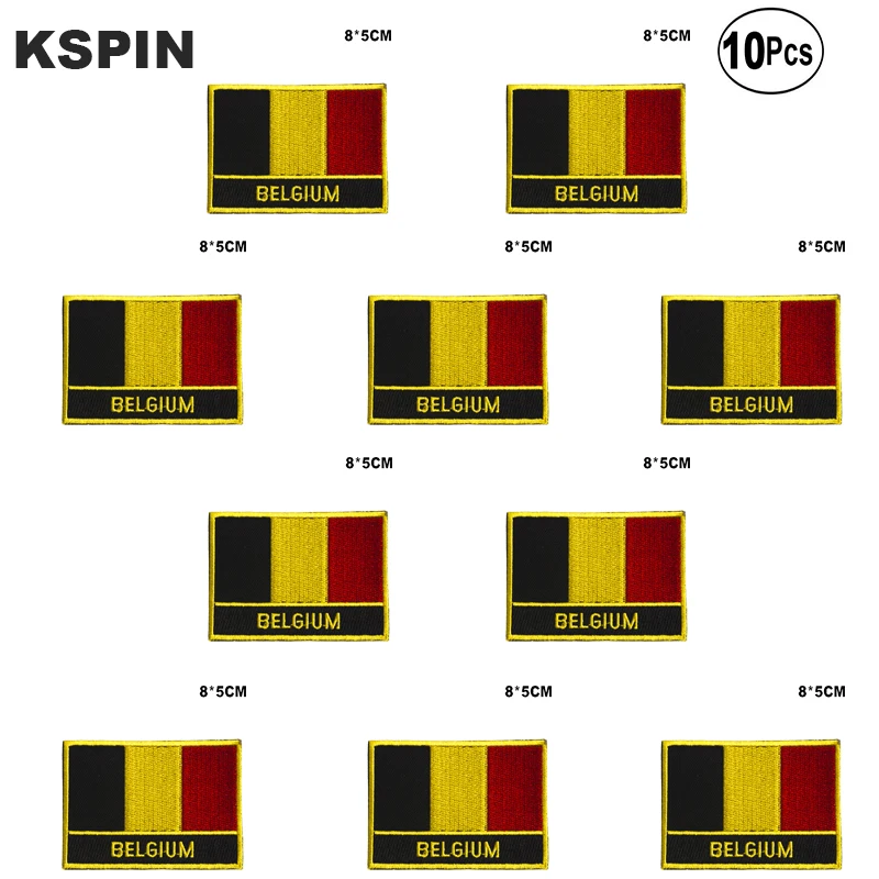 Belgium Flag Embroidery Patches Iron on Saw Transfer patches Sewing Applications for Clothes in Home&ampGarden | Дом и сад