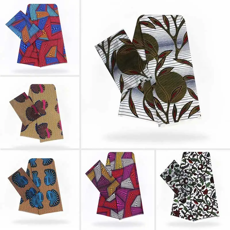 Имитация шелковой ткани африканская ткань с принтом 4+ 2 ярдов африканская ткань нигерийская Анкара Африканский Воск tissu! YB02