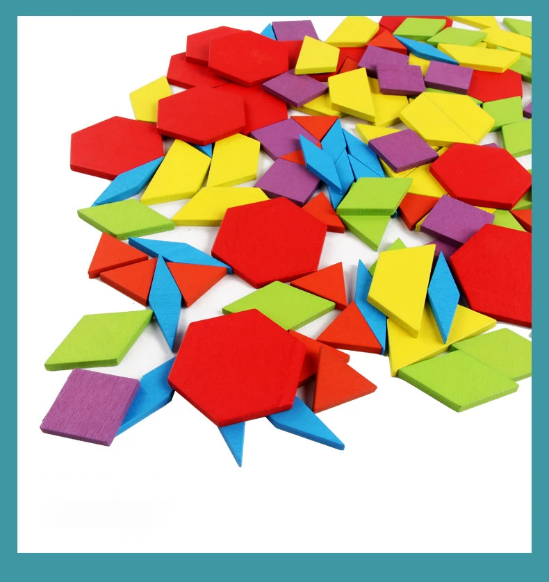 Wooden 3D Jigsaw Puzzle Tangram Montessori Educational Learning Toys Gifts Geometric Shape Puzzles Toy for Children Gifts