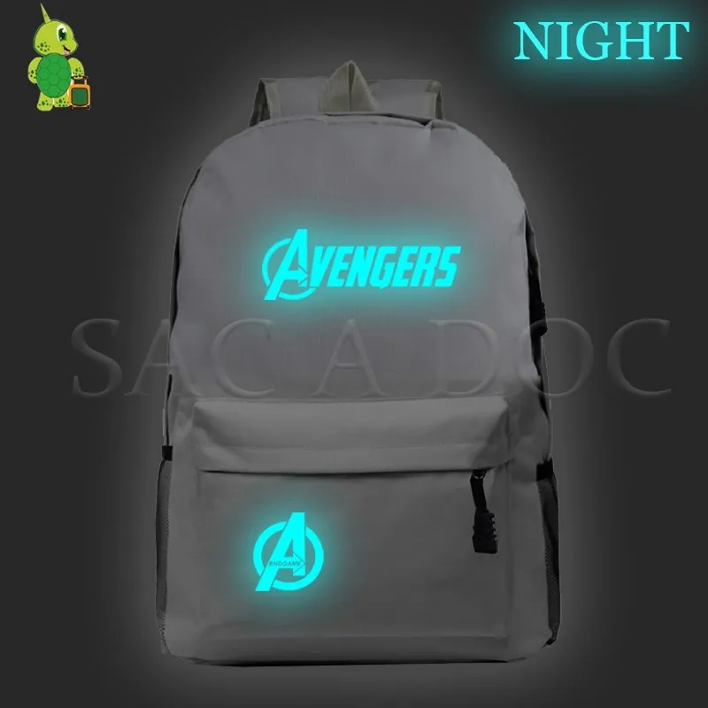 20gray Новинка, рюкзак Mochila, Мстители, женский, мужской, рюкзак, светящийся, для подростков, школьные сумки, Капитан Америка, дорожная сумка для ноутбука - Цвет: 20gray