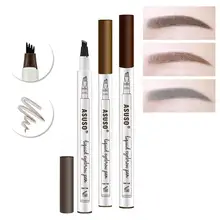 Горячая, ручка для татуировки бровей, водостойкая, макияж глаз, 3 цвета, простая в использовании ручка для бровей, темный карандаш, ручка для бровей, четыре вилки, ручка для бровей