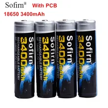 Sofirn 18650 3400mAh Batteries with PCB 18650 Battery 3.7V 5.6A Discharge Lithium Rechargeable Batteries for Sofirn Flashlight