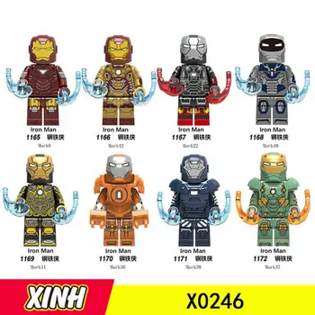 

8pcs/Set X0246 Iron Man Series ABS Plastic Assembled Building Blocks Bricks Toys For Children Educational Toys DIY Toys