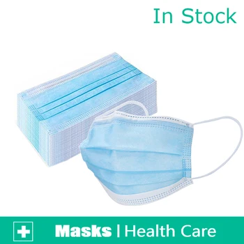 

30 60 120 150 180 360 Pcs Quality 3 ply Anti-bacterial masks Earloop Face Mouth Masks 3-layer masks